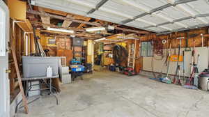 2 car garage with opener and workshop