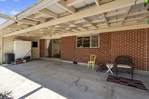 View of patio to garage