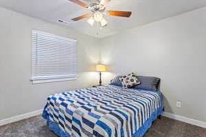 Basement has bedroom adjacent to bathroom