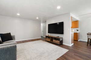 Living room featuring hardwood / wood-style floors