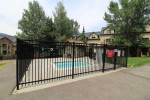 View of the 2nd hot tub area, featuring mountain views, and patio area