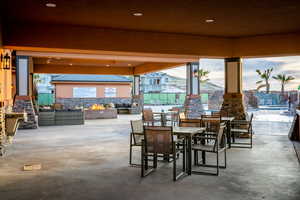 View of patio with outdoor lounge area