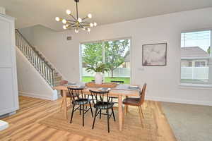 Huge oversized sliding glass door just 3 steps to the patio and flat backyard