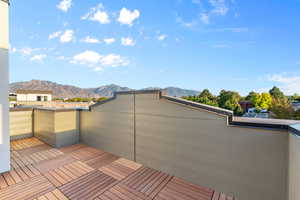 Deck with a mountain view