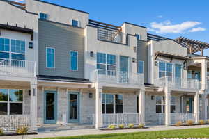 Exterior space with a balcony