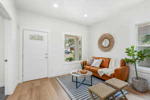 Interior space featuring light hardwood / wood-style flooring