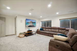 View of carpeted living room