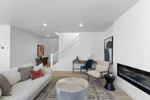 Living room featuring light wood-type flooring