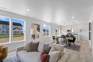 Living room featuring light hardwood / wood-style floors