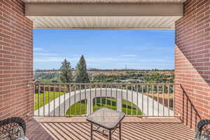 View of balcony, adjacent to the master bedroom.