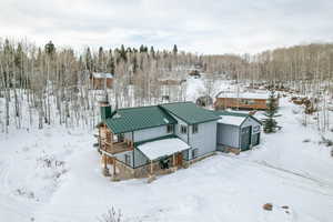 View of snowy aerial view