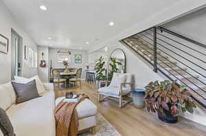 Living room featuring light wood-type flooring