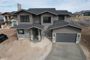 View of front facade with a garage