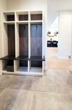 Mudroom featuring hardwood / wood-style floors