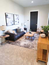 View of carpeted living room