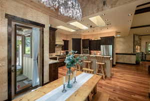 Skylights above kitchen island