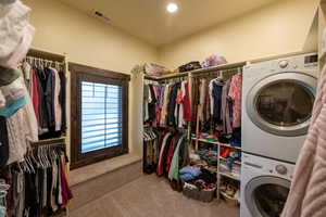 Washer and dryer in primary bedroom closet