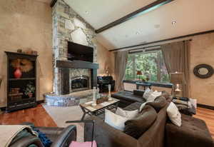 Vaulted ceiling in great room