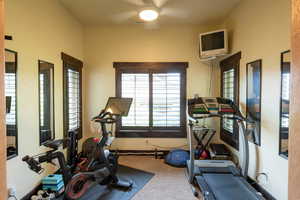 Home gym off primary bathroom