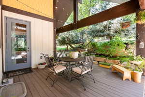 Private deck off kitchen