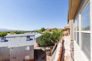 Exterior space with a mountain view