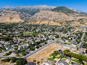 Aerial view featuring a mountain view