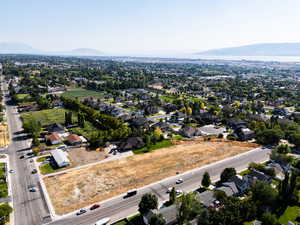 Aerial view featuring a mountain view