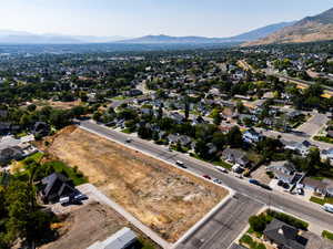 Aerial view featuring a mountain view