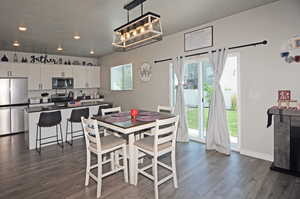 Open living kitchen, dining and family room