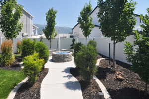 View of yard with fire pit