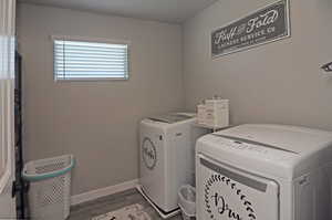 Laundry room located upstairs convenient to bedrooms