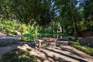 Patio pond overlook