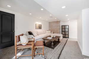 View of carpeted living room