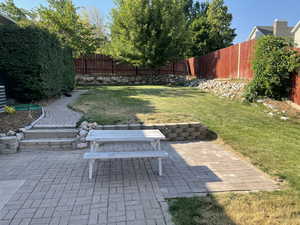 View of yard featuring a patio