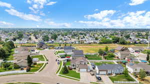 Birds eye view of property