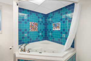 Large jetted tub, custom tile work