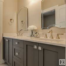 Bathroom with dual vanity