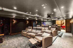 View of carpeted cinema room