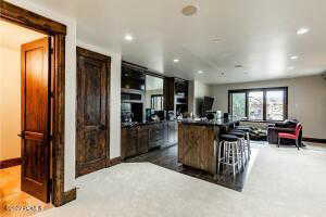 Interior space featuring a breakfast bar