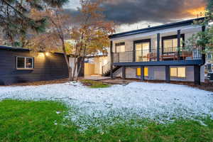 View of snow covered property