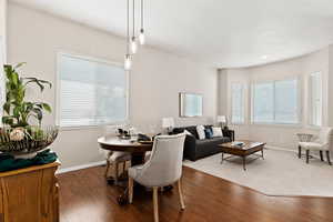 Dining area featuring hardwood / wood-style floors