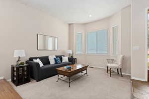 Living room featuring light hardwood / wood-style flooring