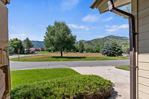 View of yard featuring a mountain view