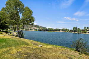 View of water feature featuring a mountain view