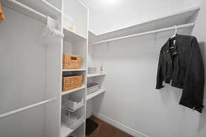 Walk-in closet with built-in shelving