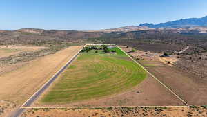 Aerial view with a mountain view and a rural view