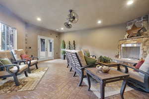 Living room featuring french doors