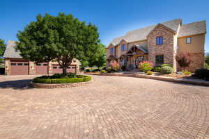 View of front of home featuring a garage