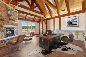 Virtually staged home office