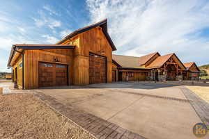 View of front of home with a garage